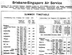 Extract from Qantas Singapore-Brisbane timetable