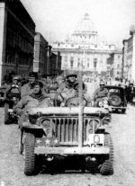 Allies ride through Rome in June 1944