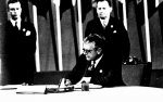 Dr Evatt signs UN charter for Australia, San Francisco, 26 June 1945