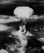 Mushroom cloud rises from the atomic bomb, Nagasaki
